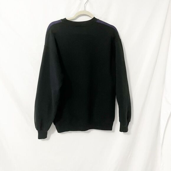 🟢Vintage Jerzees Black Crew Neck Sweater Pastel Print Size XL - Picture 2 of 5